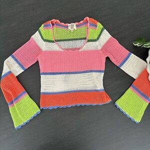 Hippie Rose Multicolor Crochet Top